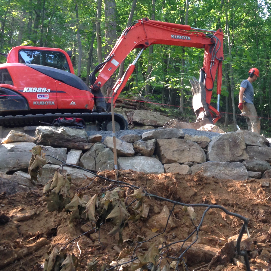 men creating a trail